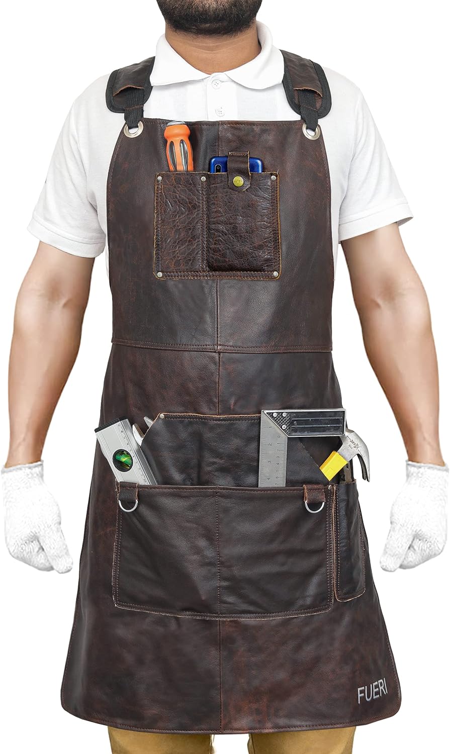Generic FUERI Heavy Duty Leather Tool Aprons for Men