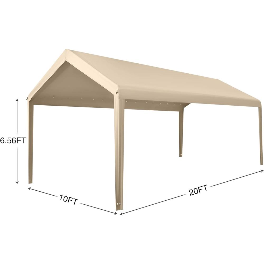 Gardesol Carport Replacement Canopy, Replacement Top Cover for 10' x 20' Carport Frame, 180G Waterproof