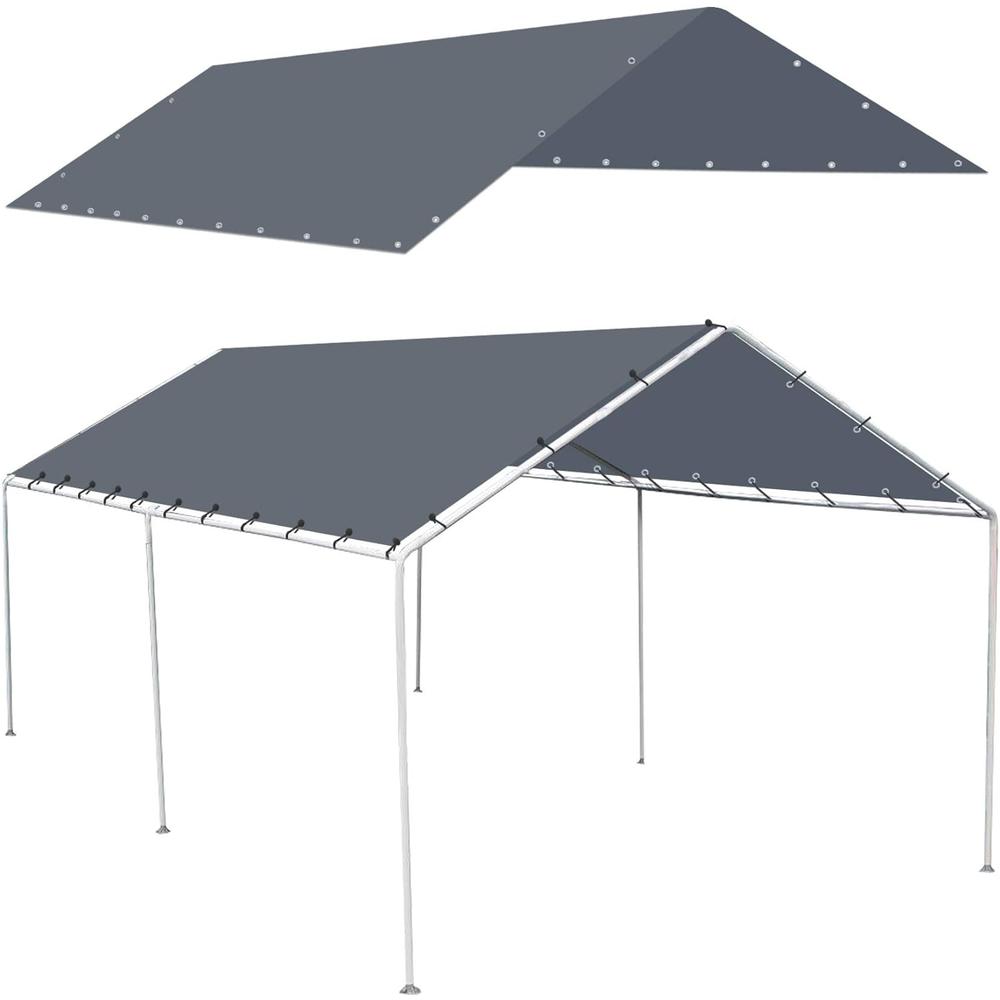 Sunrise Strong Camel Outdoor 10x20 Replacement Canopy Roof Cover Outdoor Carport Covers (Grey)