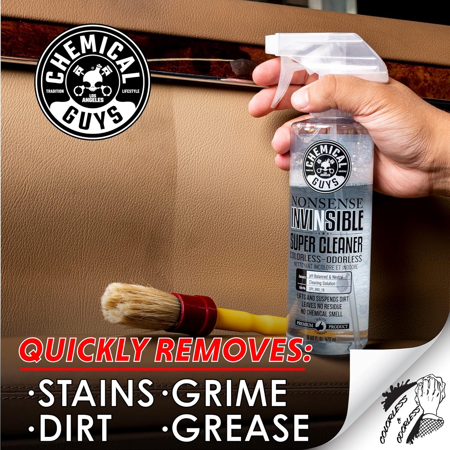 Chemical Guys SPI_993_16 Nonsense Colorless and Odorless All Surface Cleaner (16 oz)with  MIC_506_03 Professional Grade Premium Microfiber To