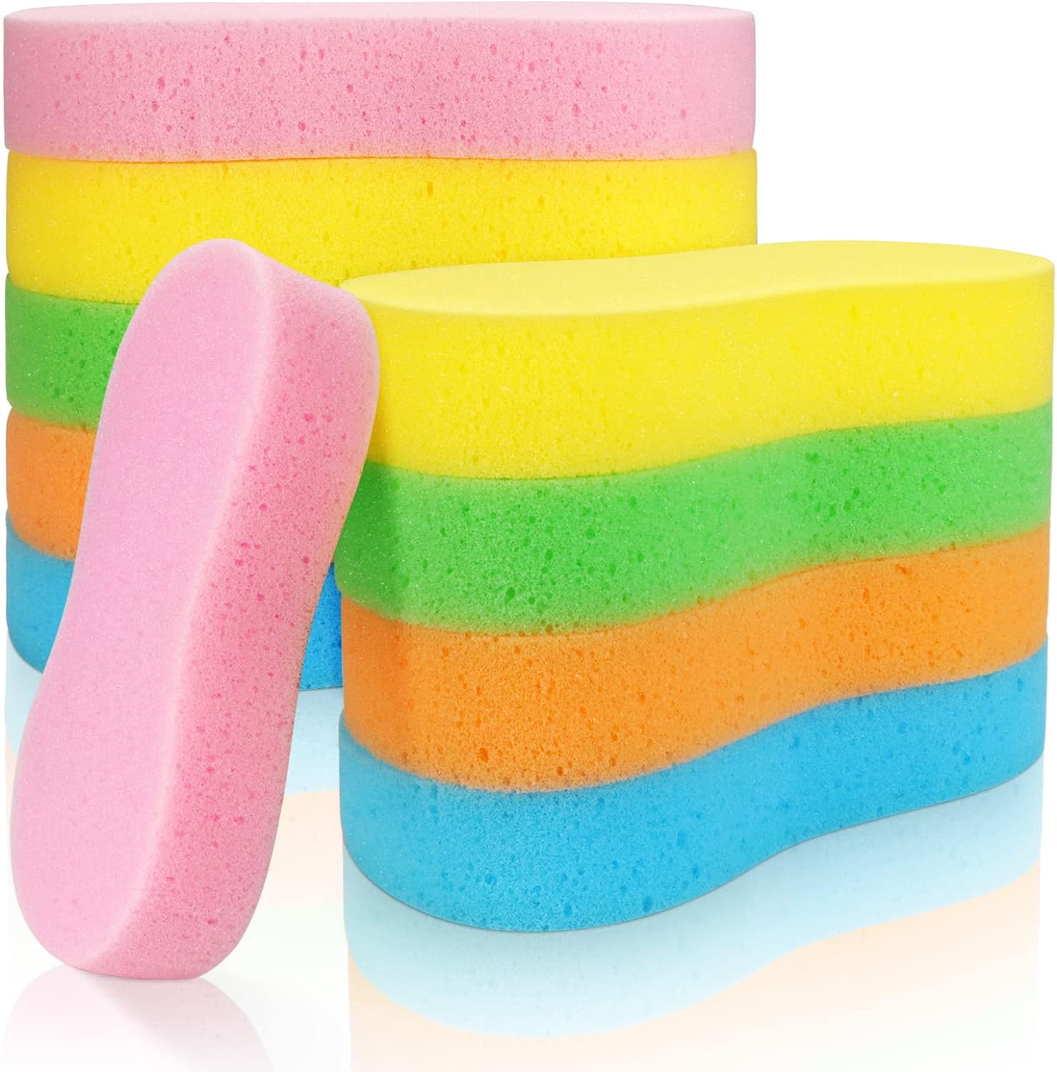 Generic Faxco 10 Pcs Car Wash Sponges, Car Cleaning Large Sponges, Washing Car Sponge Pads, Colorful Soft Wash Sponge Pads