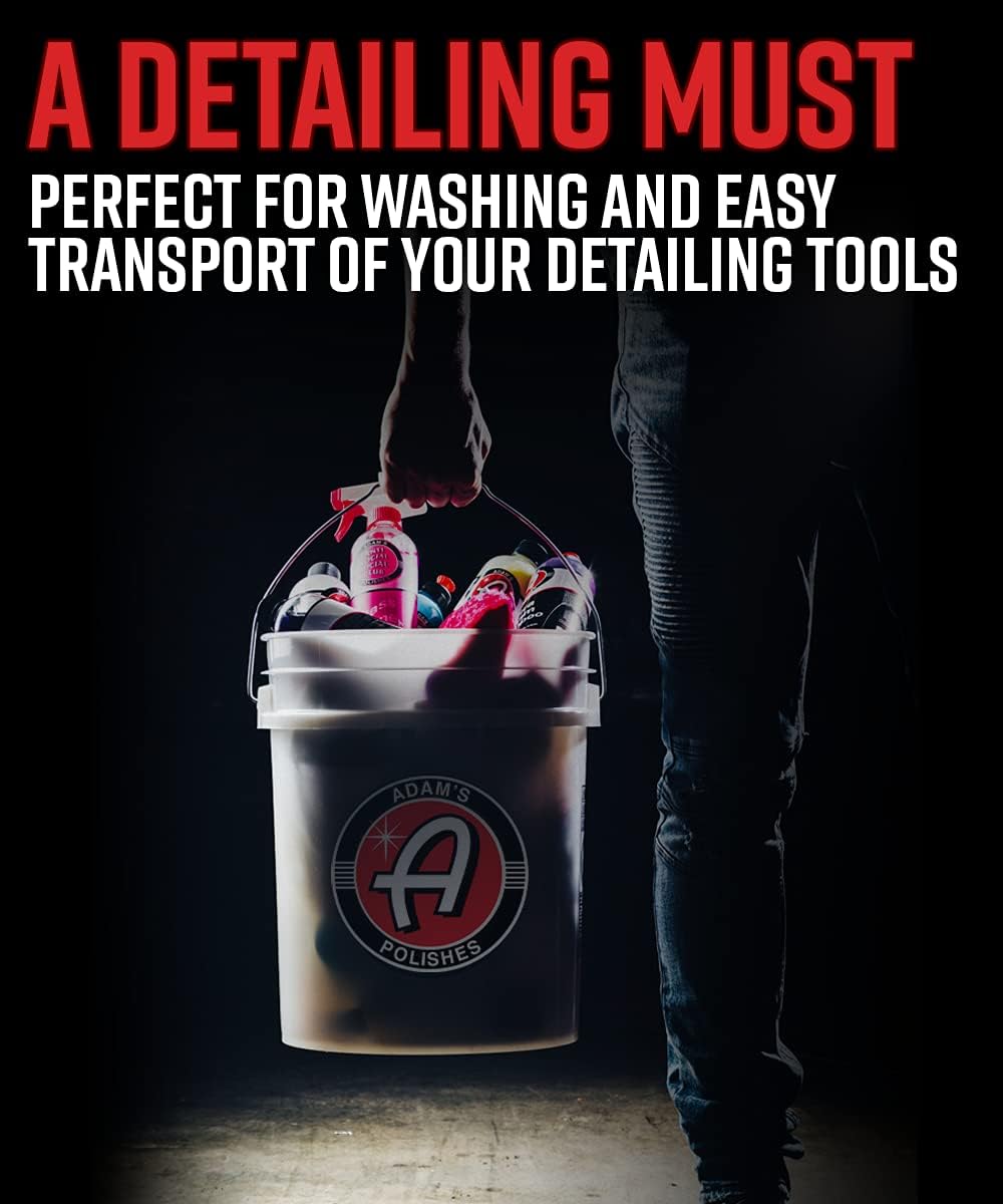 Adams Adam's Wash Bucket (5 Gallon Bucket + Grit Guard) - Car Detailing Tool for Car Washing