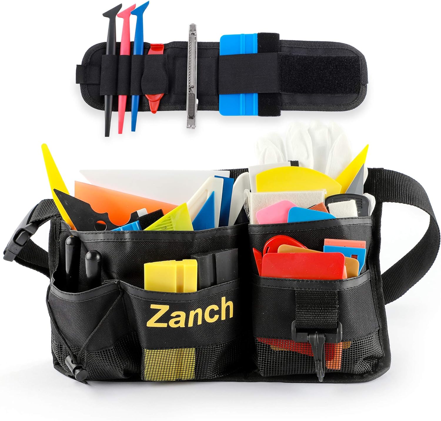 Zanch Tool Waist Bag Kit Car Window Tint Tool Kits Vinyl Wrap Tools  Magnetic Wristband Felt Micro Corner Gasket Shower Rubber Squeege