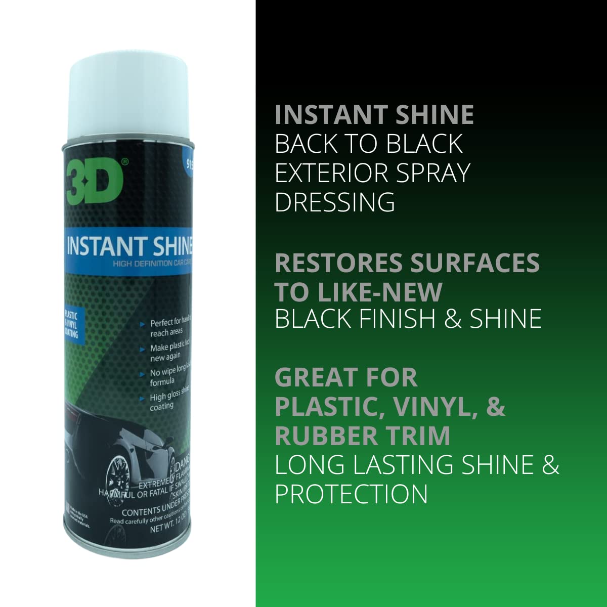 Generic 3D Instant Shine Back to Black Exterior Spray Dressing - Restores, Shines
