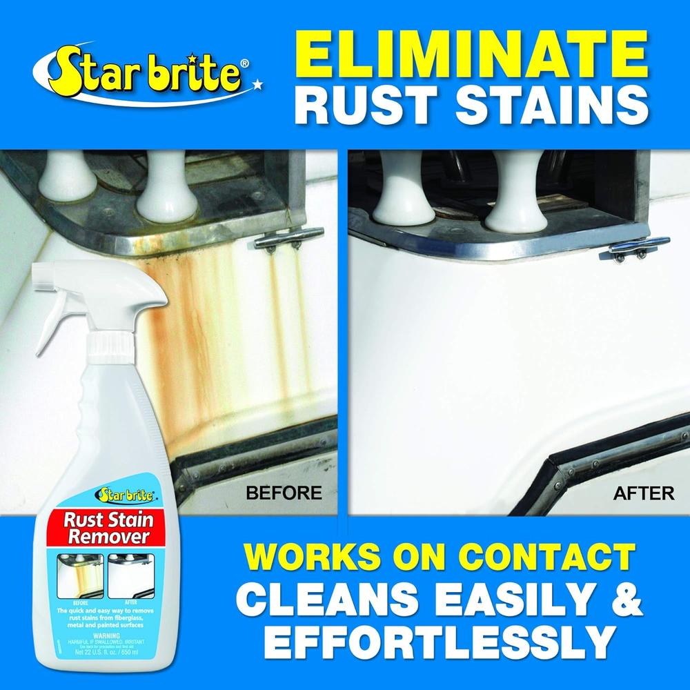 STAR BRITE Rust Stain Remover Spray - Instantly Dissolve Corrosion Stains on Fiberglass, Vinyl, Fabric, Metal