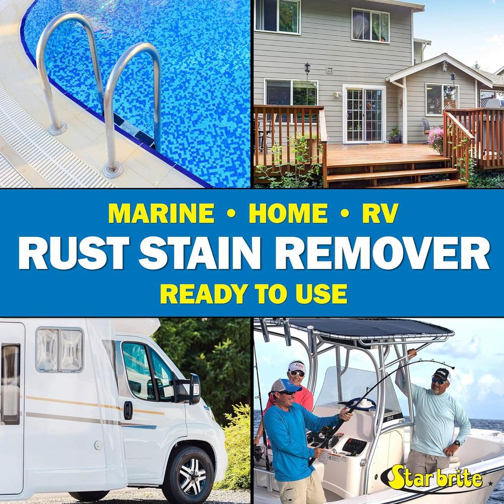 STAR BRITE Rust Stain Remover Spray - Instantly Dissolve Corrosion Stains on Fiberglass, Vinyl, Fabric, Metal