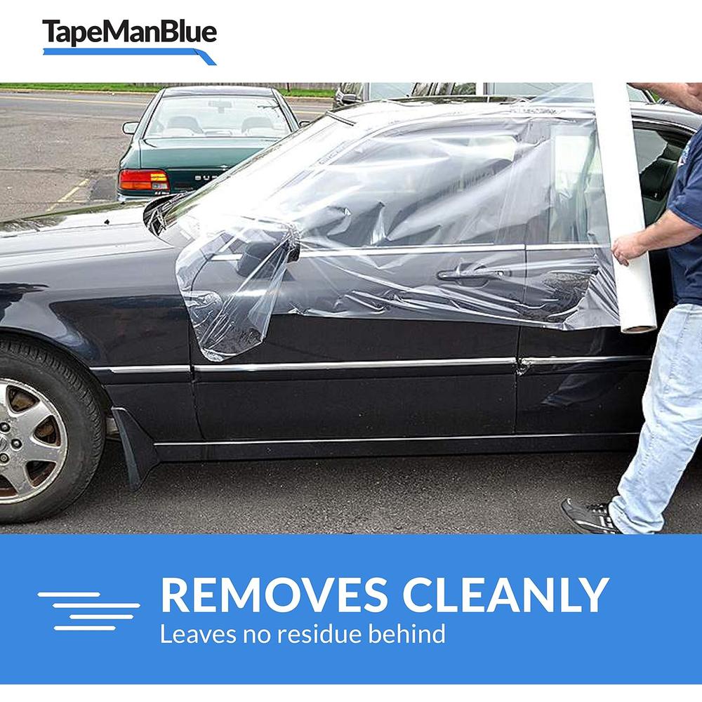 TapeManBlue Crash Wrap, 36 inch x 200 feet, Clear Collision Wrap for Cars