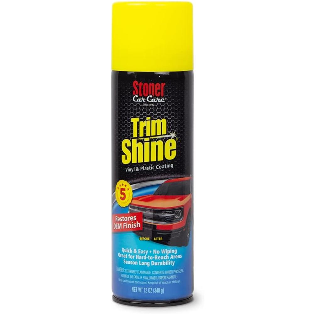STONER INC Stoner Car Care 91034 12-Ounce Trim Shine Protectant Aerosol Restores Dull or Faded Interior and Exterior Plastic Renew Bumpers