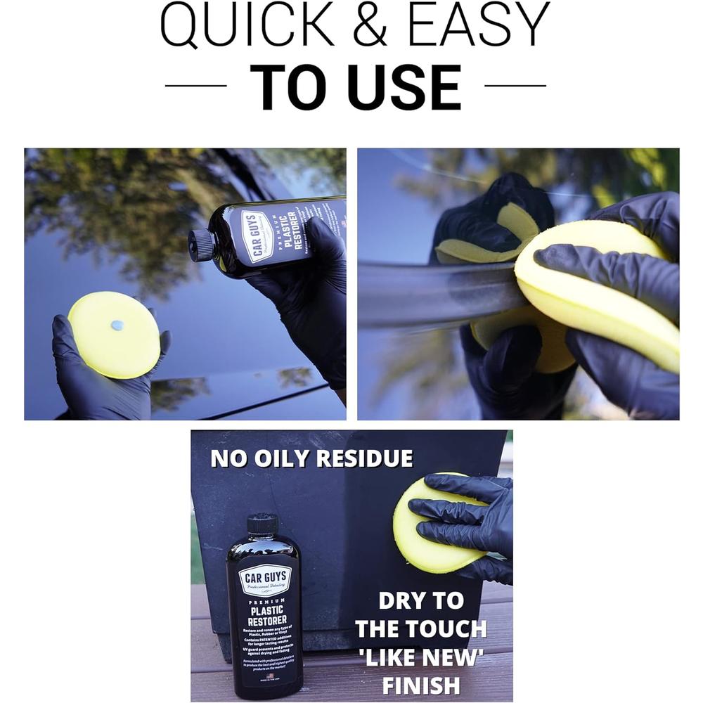 Car Guys Plastic Restorer - The Ultimate Solution for Bringing Rubber, Vinyl and Plastic Back to Life! - 8 Oz Kit