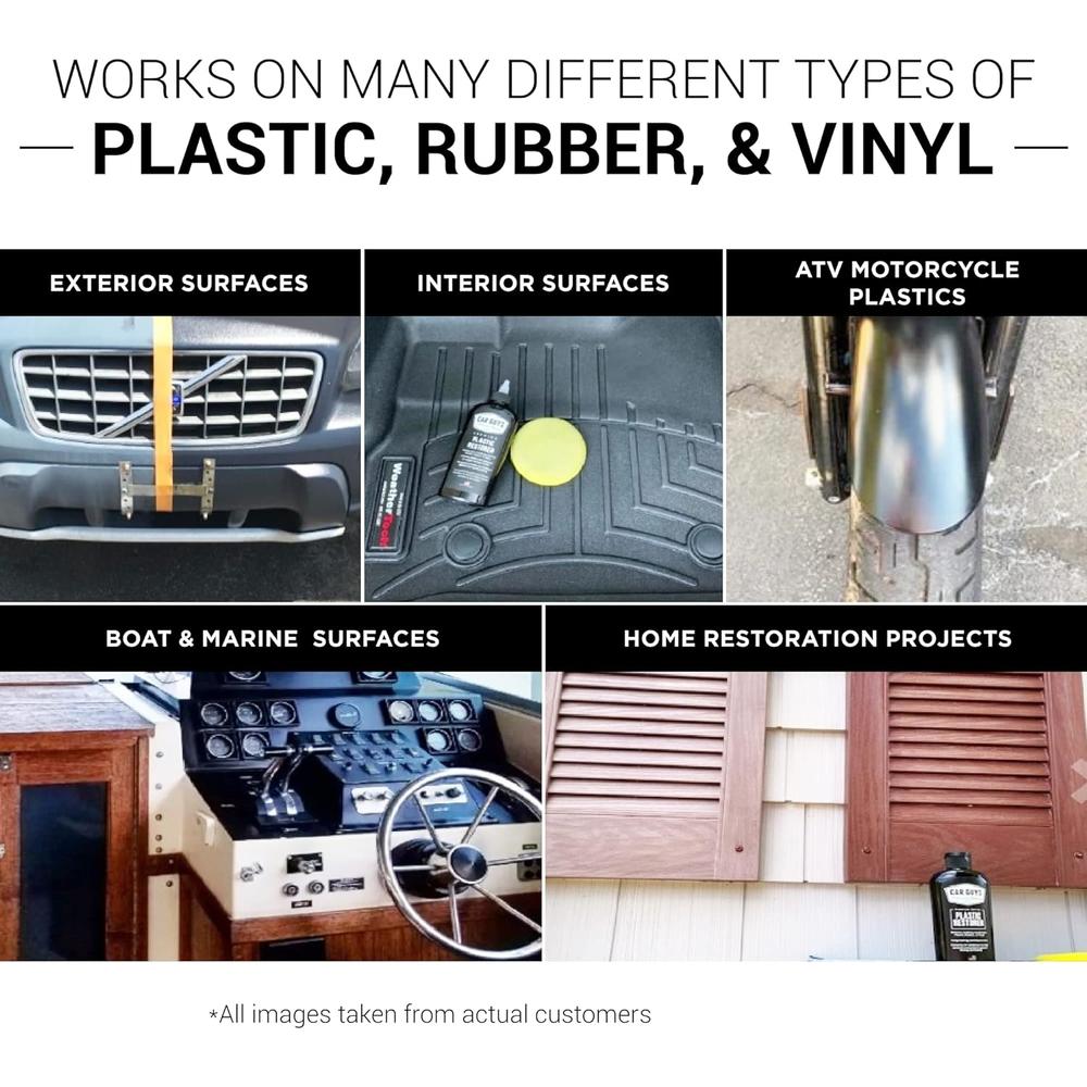 Car Guys Plastic Restorer - The Ultimate Solution for Bringing Rubber, Vinyl and Plastic Back to Life! - 8 Oz Kit