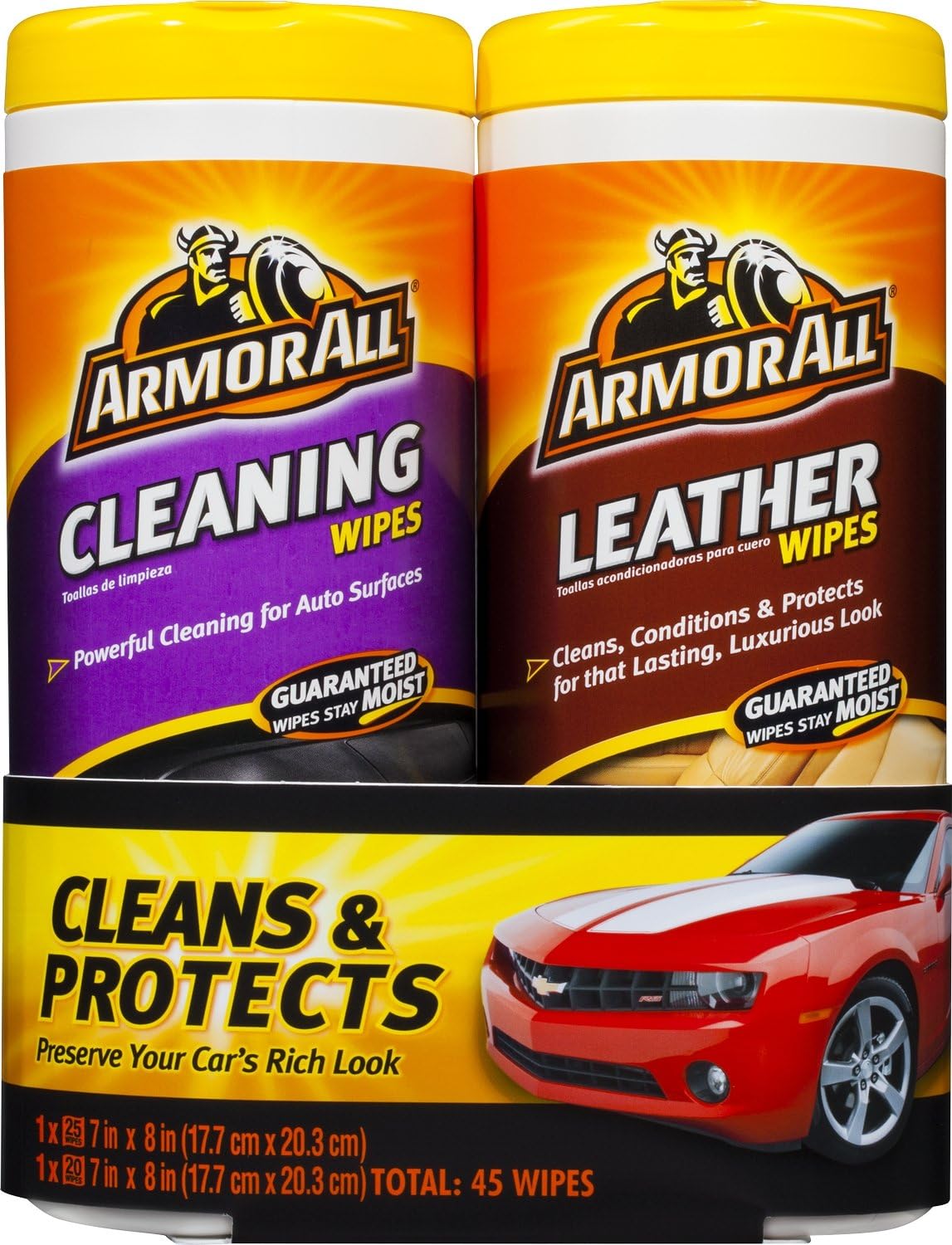 Armor All Car Cleaning and Leather Wipes - Interior Cleaner for Cars