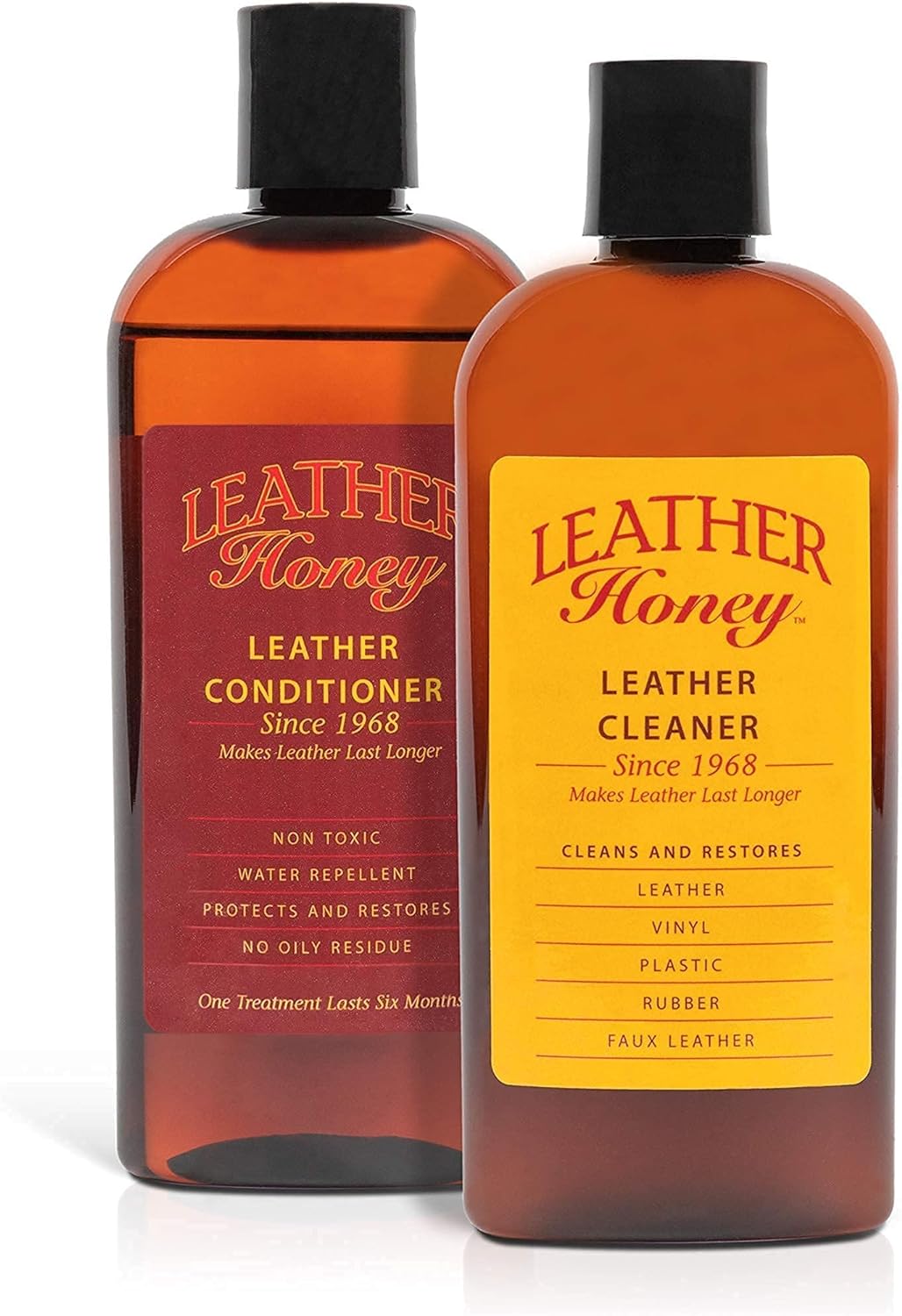 Leather Honey Complete Leather Care Kit Including 8 oz Cleaner and 8 oz Conditioner for use on Leather Apparel, Furniture, Auto Interiors, Sh