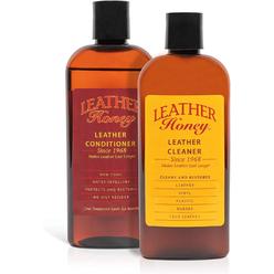 Leather Honey Complete Leather Care Kit Including 8 oz Cleaner and 8 oz Conditioner for use on Leather Apparel, Furniture, Auto Interiors, Sh