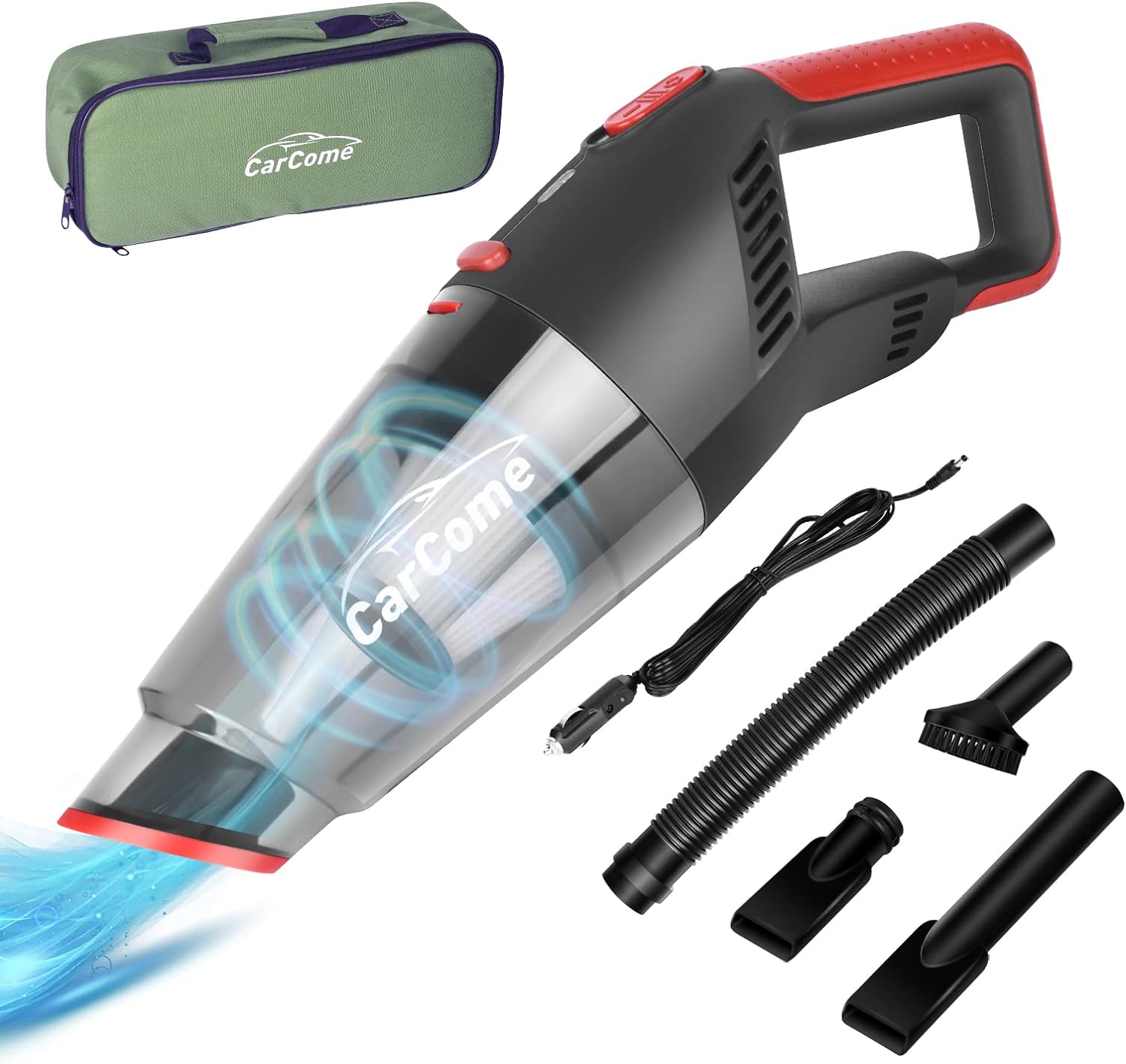 Carcome High Power Car Vacuum Cleaner,Portable Vacuum Cleaner, 6000PA Suction, Wet and Dry Car Vacuum Cleaner with 10FT Cord, L