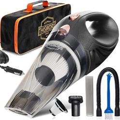 ThisWorx for ThisWorx Car Vacuum Cleaner - Car Accessories - Small 12V High Power Handheld Portable Car Vacuum w/Attachments, 16 Ft Cord