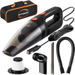 BY-POWER Car Vacuum Cleaner, Portable High Power Mini Handheld Vacuum Cleaner for Wet and Dry Cleaning, 12V DC, 16 Ft Cord with Bag, Aut