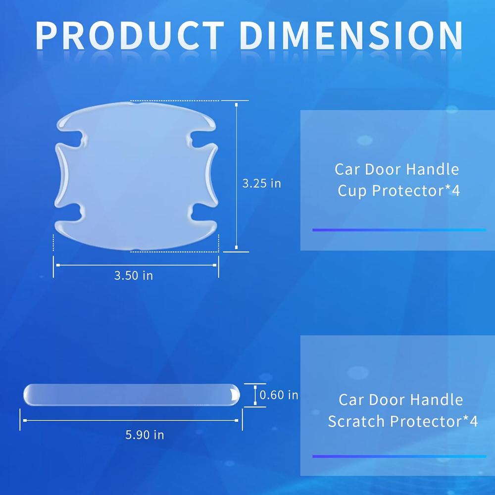 INSAUTO Car Door Handle Scratch Protector -  12PCS Transparent Universal Car Door Handle Protector Accessories Clear Door Bowl Paint Pr