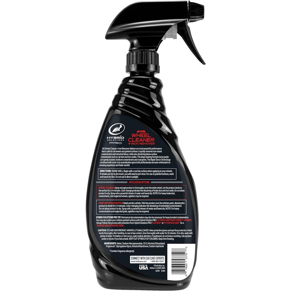 Turtle Wax 53759 Hybrid Solutions Pro All Wheel Cleaner and Iron Remover, 23oz, Black