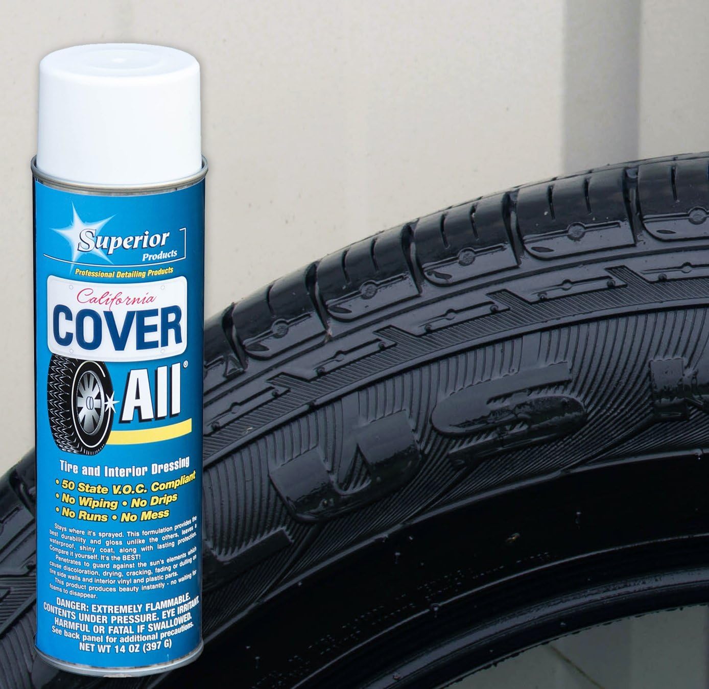 Superior Products California Cover All Automotive Tire Shine Aerosol Spray Can