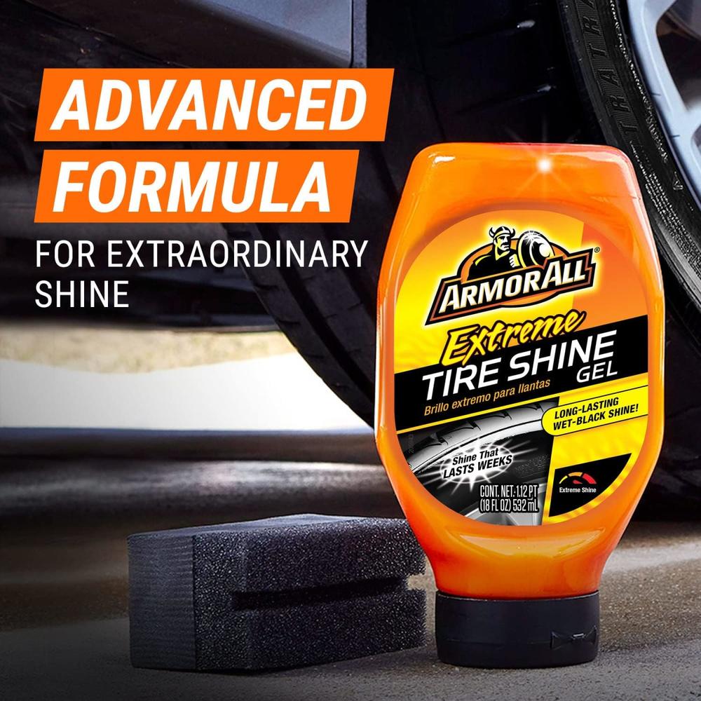 Armor All Extreme Tire Shine Gel , Tire Shine for Restoring Color and Tire Protection, 18 Fl Oz