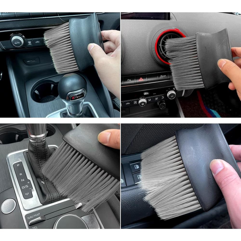 Ajxn Auto Interior Dust Brush, Car Cleaning Brushes Duster, Soft Bristles Detailing Brush Dusting Tool for Automotive Dashboard, Air