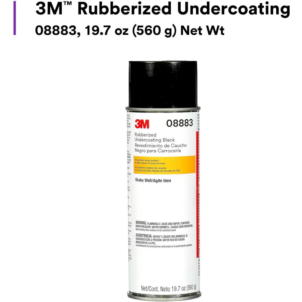 3M Rubberized Undercoating Aerosol Spray, 08883, 19.7 oz, Textured Finish, Anti-Corrosive, Multi-Purpose for Automotive Cars, Truc