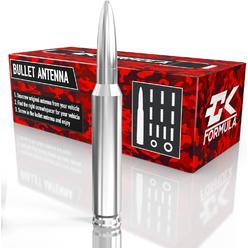 CK Formula 5.5" 50 Caliber Bullet Style Antenna, Silver, Universal Fit Replacement Antenna for Car Truck SUV, 6061 Aluminum