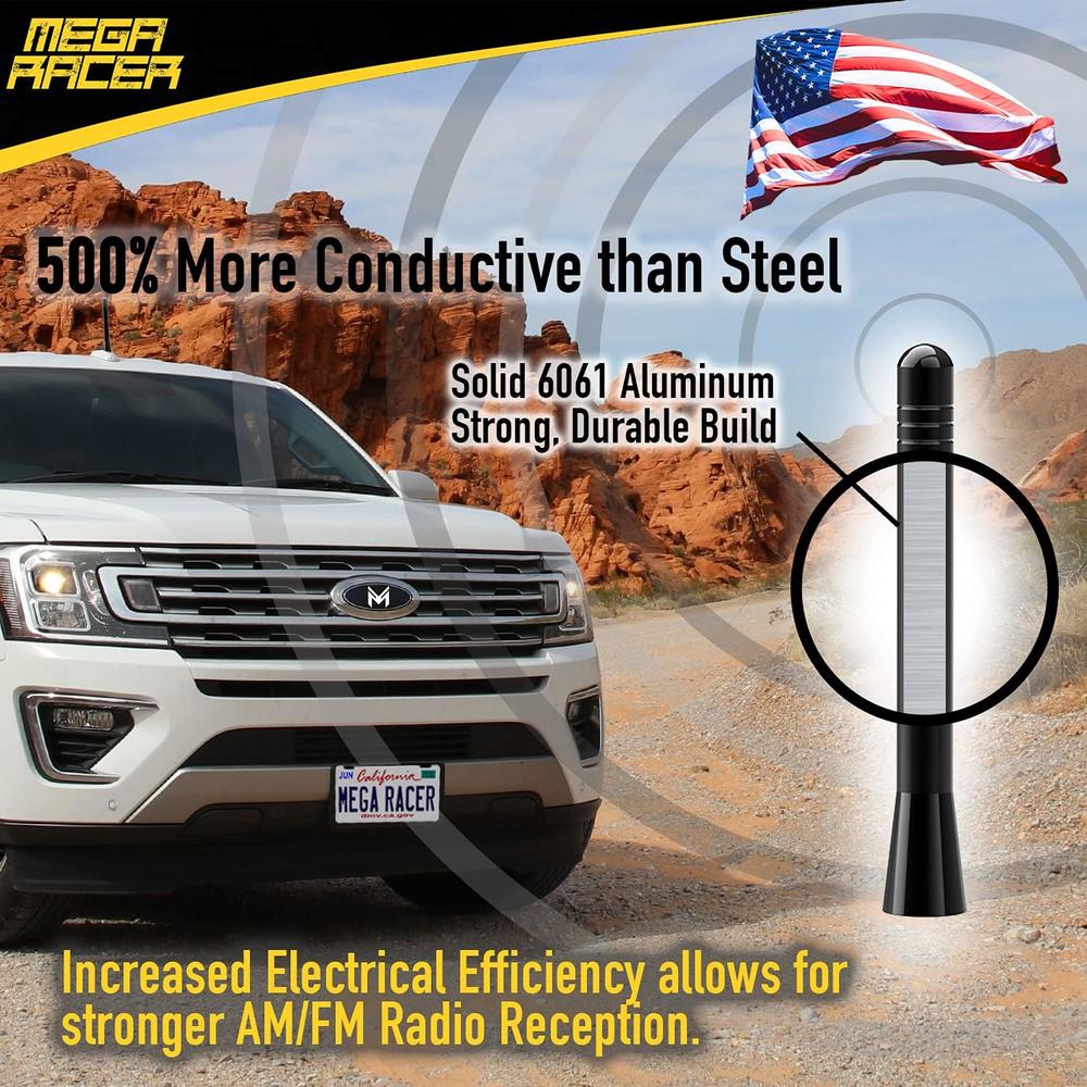 Mega Racer 1 Pc JDM Style Polished Silver 3 in / 76 mm Real Carbon Fiber Screw Type Short Stubby Antenna Car SUV AM/FM Mega Racer 1 Pc JDM Style Polished Silver 3 in / 76 mm Real Carbon Fiber Screw Type Short Stubby Antenna Car SUV AM/FM