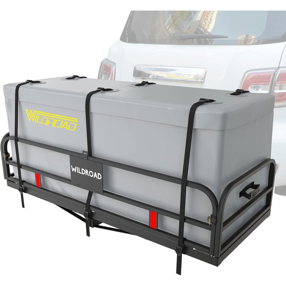WILDROAD Hitch Cargo Carrier Bag 100% Waterproof 58.5" x 22" x 25" (18.2 Cu.ft.) Hitch Bag Include 6 Reinforced