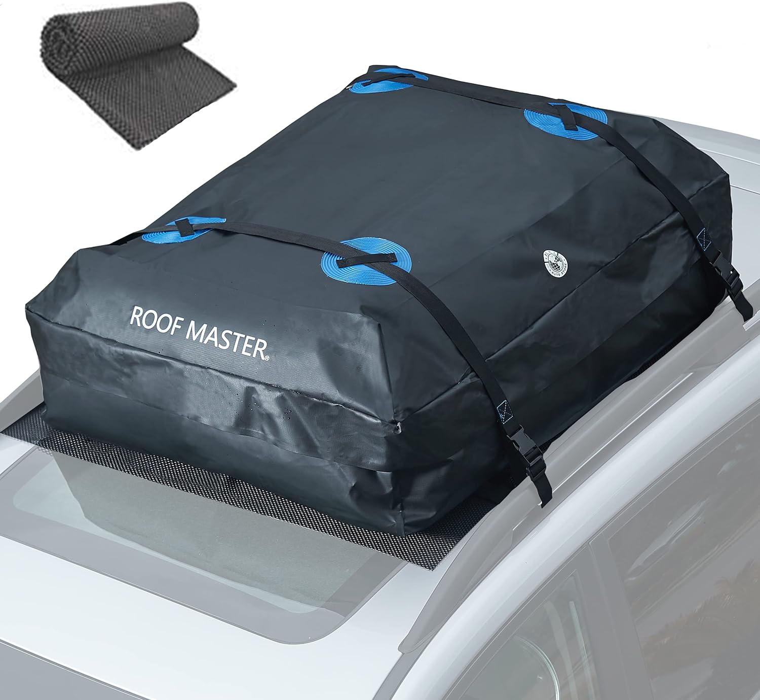 P.I. Stores Rooftop Cargo Carrier, PI Store Waterproof Car Roof Bag with Protective Mat, Extra 16 Cubic Foot Storage Carriers for All Cars