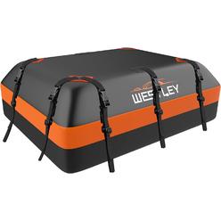 WESTLEY Rooftop Cargo Carrier, Vehicle Cargo Bag 100% Waterproof Suitable for Cars with or Without Roof Rack, 15 Cubic Feet Accompanied