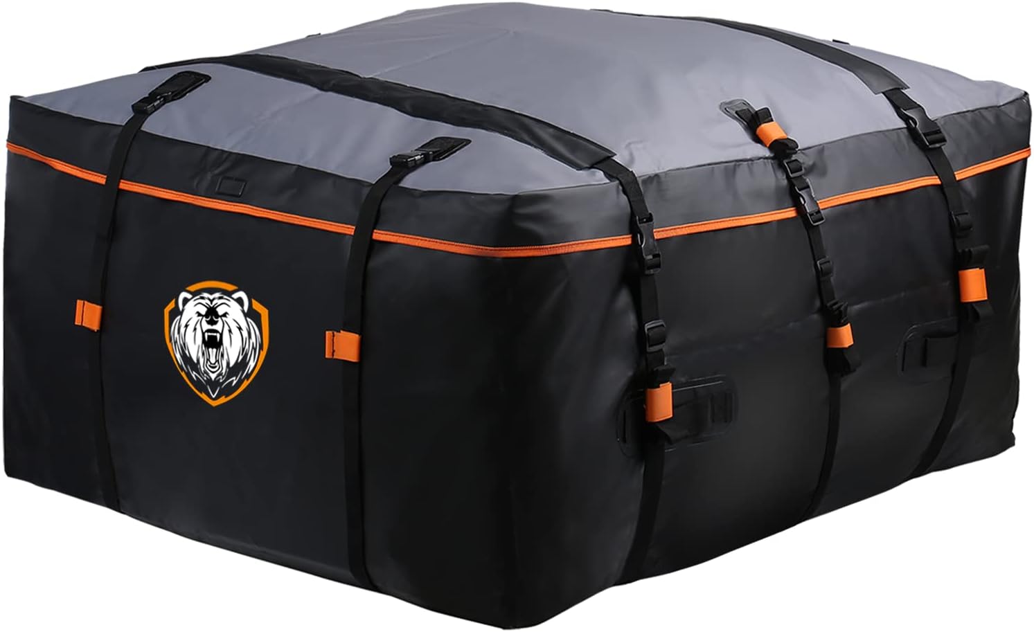 SUNER POWER Waterproof 15 Cubic Feet Rooftop Cargo Carrier PRO - Heavy Duty Roof Top Luggage Storage Bag with Anti-Slip Mat + 10 Reinforced