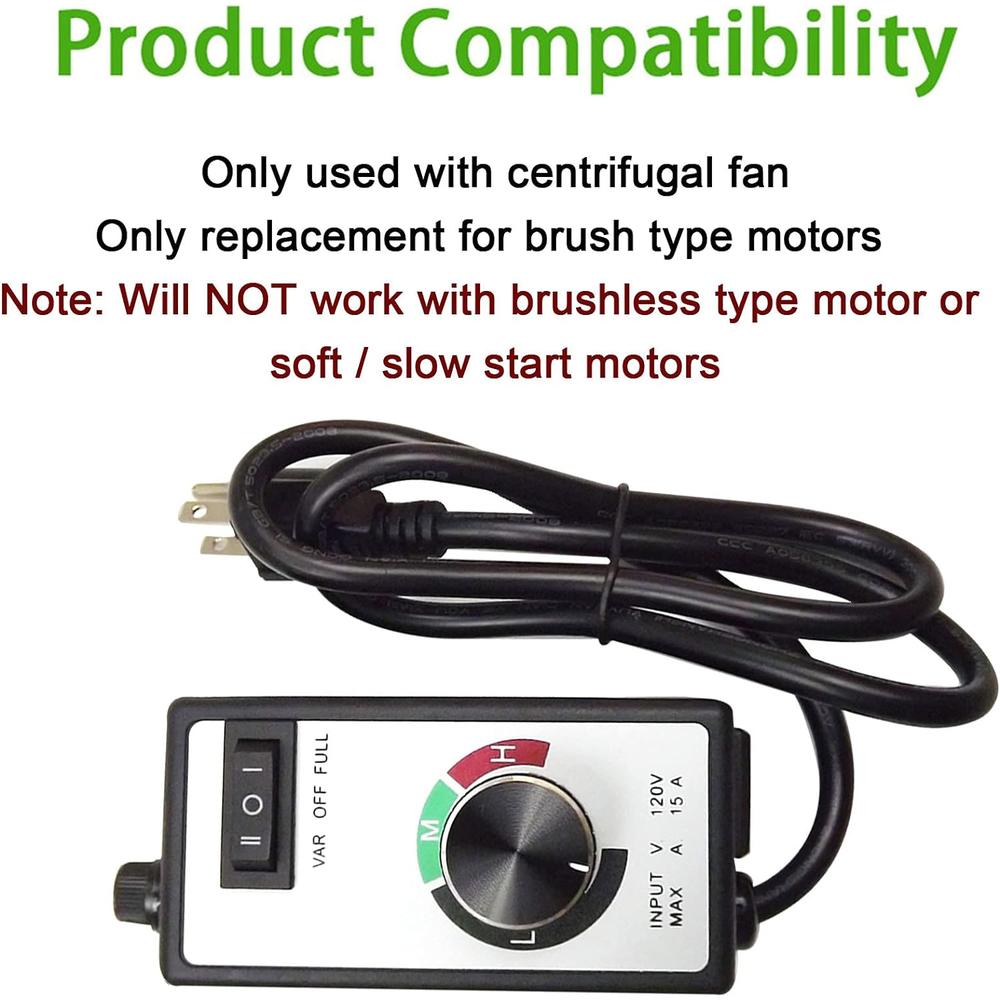 ALL-CARB Router Fan Electric Motor Rheostat Variable Speed Controller AC 1500W / 120V / 15A