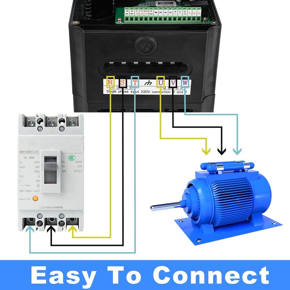 HKS VFD 1.5KW 2HP 220V 1 or 3 Phase Input 3 Phase 0-400HZ Output 10A Variable Frequency Drive Controller Vector Control Inverter Co