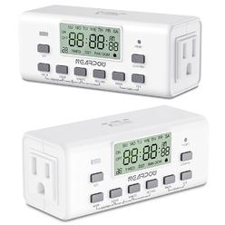 Generic [2 Pack] NEARPOW Digital Timer For Lamp With Dual Outlets, Programmable Timer In Door, Outlet Timer For Lights,10 On/Off Progra