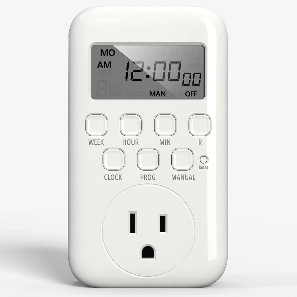 Generic BN-LINK Digital Timer Outlet, 7 Day Heavy Duty Programmable Timer, On/Off Programs 3-Prong Grounded, Indoor, for Lamp, Light, F