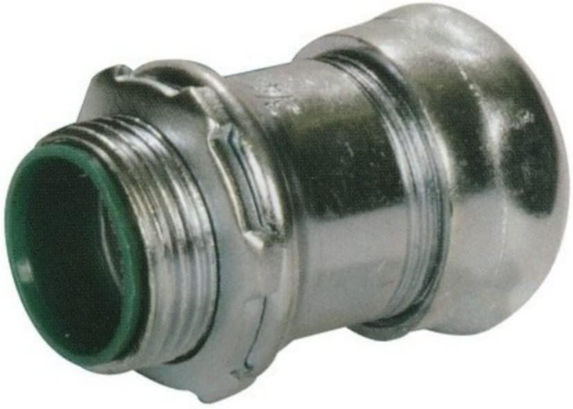 Morris Products 14950 EMT Compression Connector, Insulated Throat, Steel, 1/2" Trade Size (Pack of 50)