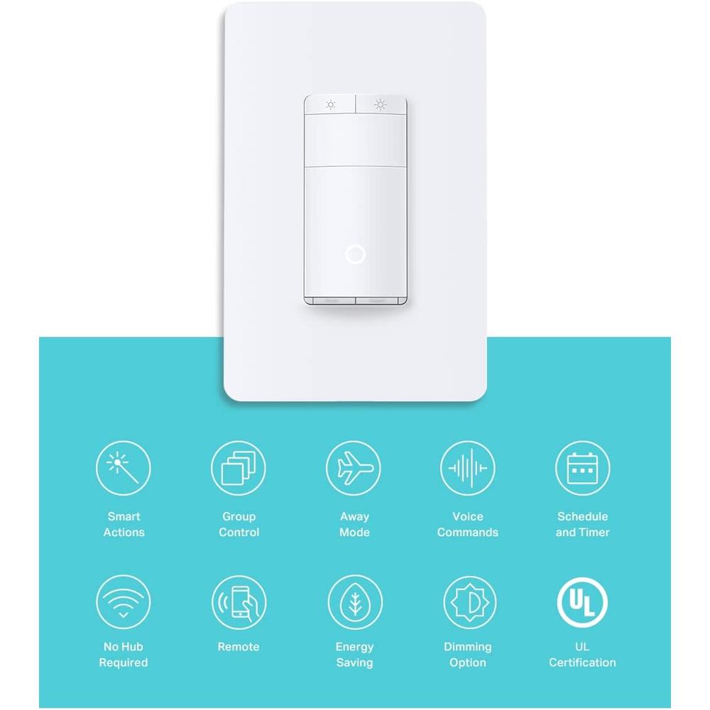 Kasa Smart Motion Sensor Switch, Dimmer Light Switch, Single Pole, Needs Neutral Wire, 2.4GHz Wi-Fi, Compatible with Alexa