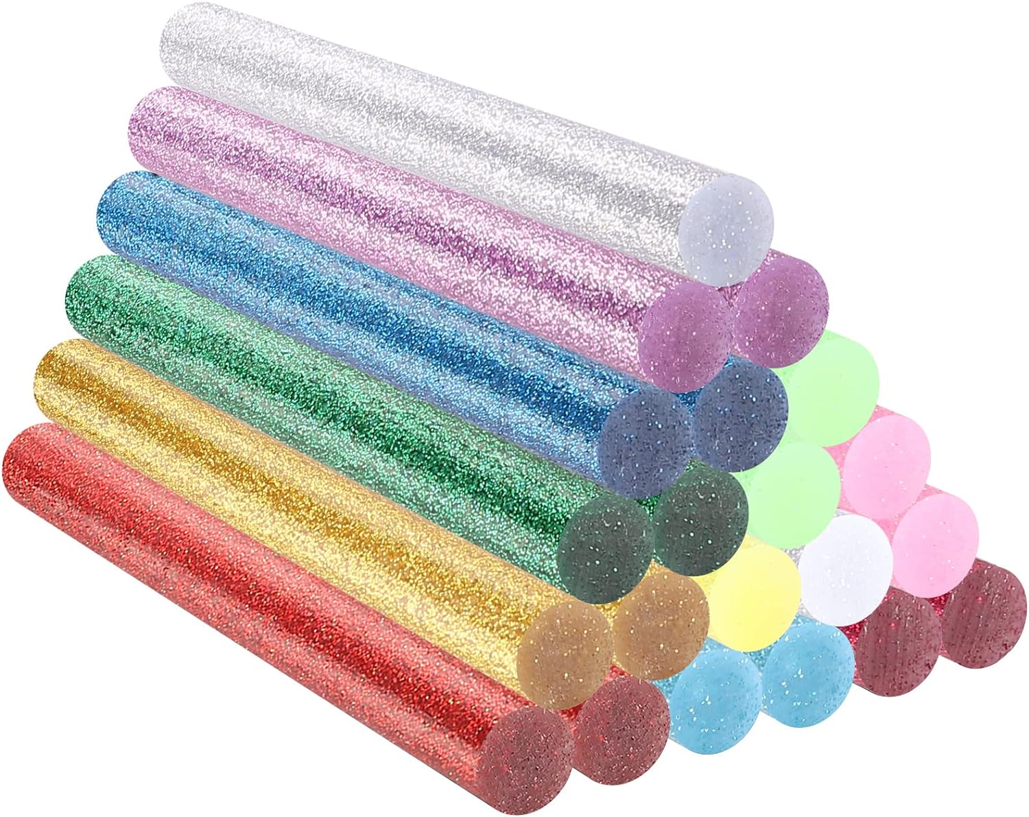 EnPoint Color Glitter Hot Glue Sticks, 24 PCS Hot Melt Glue Sticks Full  Size, Craft Adhesive Waxing Sticks Bulk for Christmas Cards, S