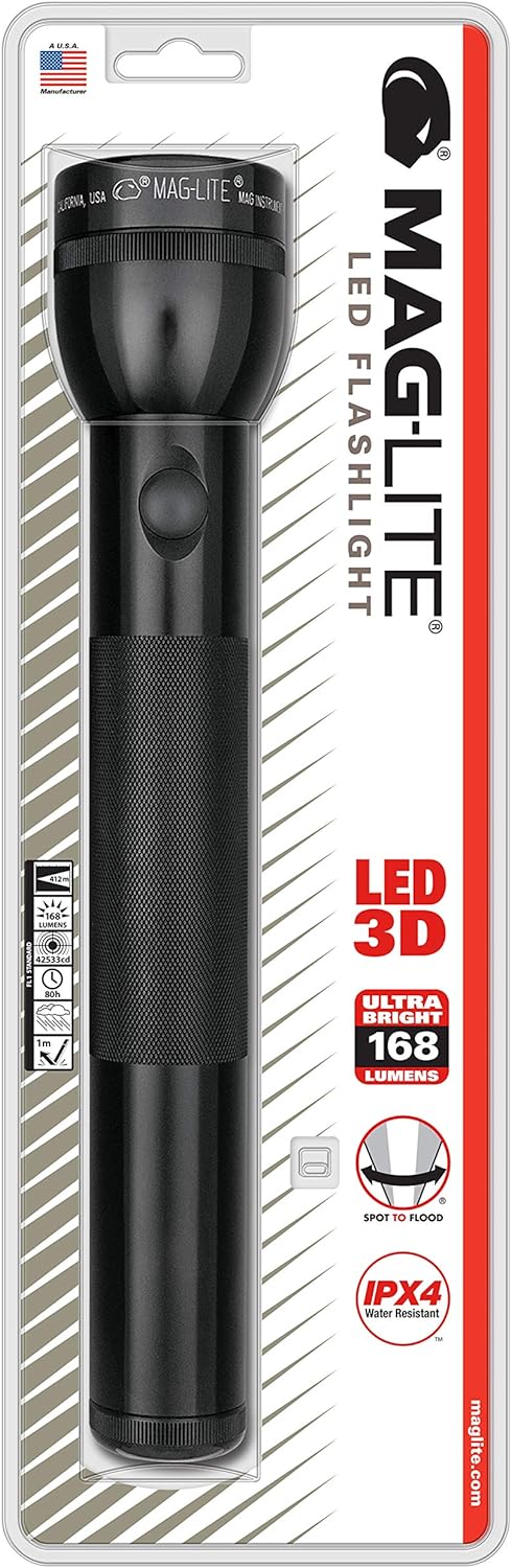 Mag Lite MagLite - ST3D016 Maglite LED 3-Cell D Flashlight, Black