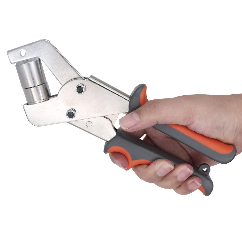 Generic NOMAL Grommet Tool Kit Handheld Grommet Pliers Punch Kits Grommet Hand Press Machine with 500pcs 38 Inch Silver Grommets
