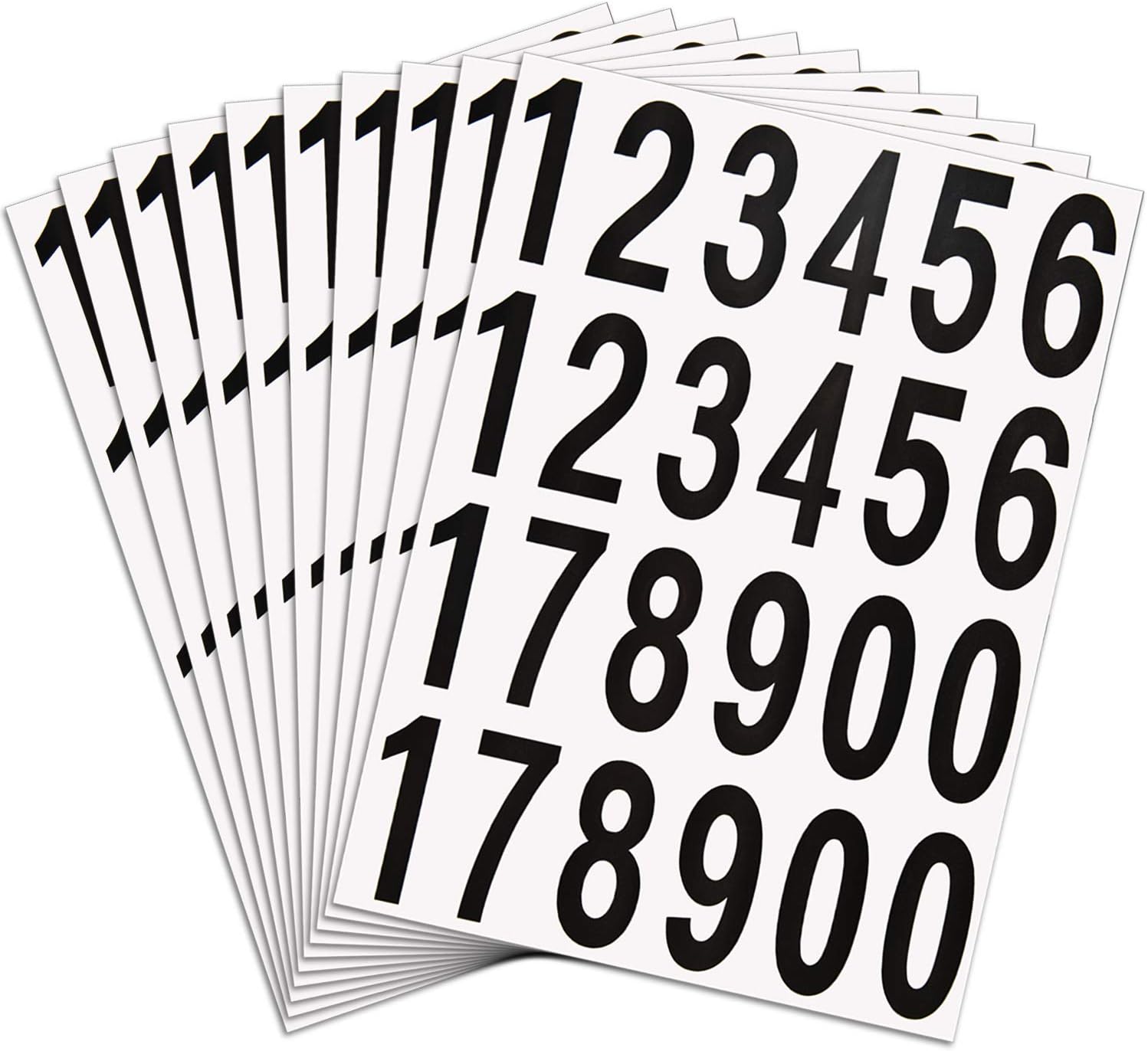 Outus NOSTIC-01 240 Pieces 10 Sheets Numbers Stickers Mailbox Numbers Self  Adhesive Vinyl Numbers for Residence and Mailbox Signs (2 Inch, Blac