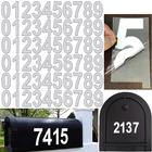 Diggoo TM01-1 6 Set Reflective Mailbox Numbers 2 Inch Number Sticker with  Easy Use Tap Waterproof Engineer Mailbox Vinyl Adhesive Stick On Nu