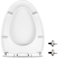 Muu Toilet seat, Slow Close, White heavy duty Toilet Seat with Non-slip Seat Bumpers Easy to Install