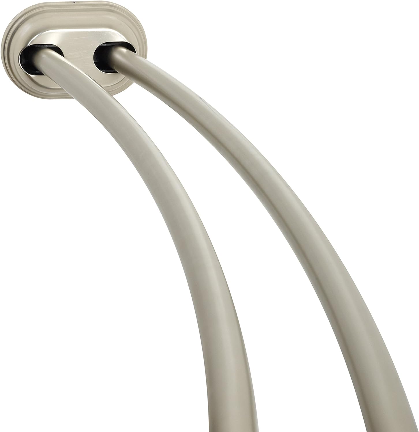ZENITH PRODUCTS CORPORATION Zenna Home NeverRust Aluminum Double Curved Tension Shower Curtain Rod, 50 to 72-Inch, Satin Nickel
