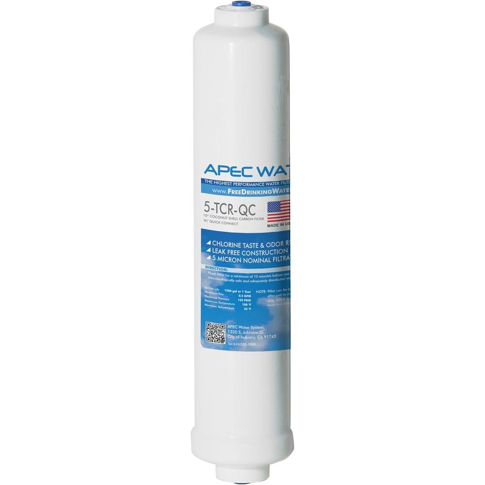 APEC Water Systems APEC 5-TCR-QC US MADE 10" Inline Carbon Filter with &#194;&#188;&#226;&#128;&#157; Quick Connect For R