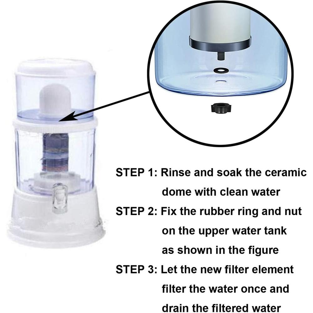 Generic Huining Ceramic Dome Water Filter with Coconut Shell Activated Carbon, for Water Pre-Filtration Unit Filter Media Replacement 0