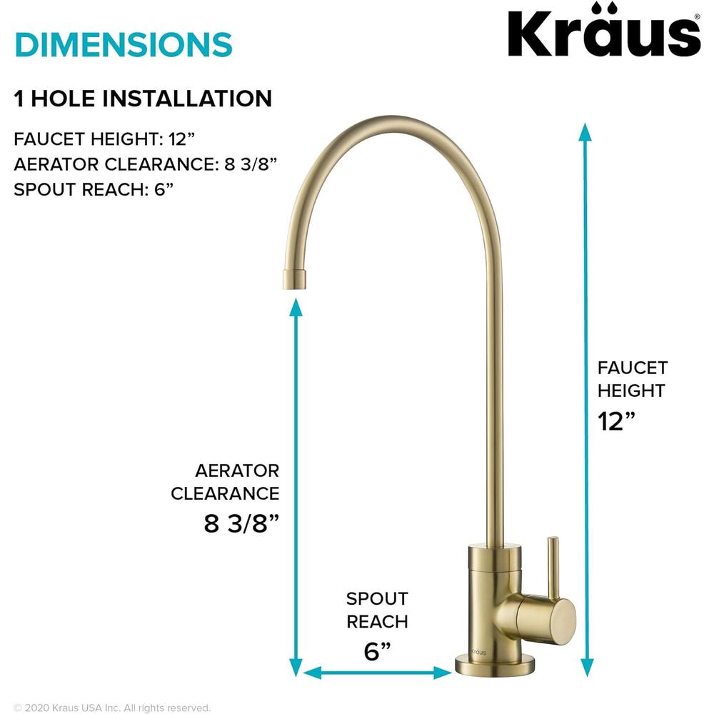 KRAUS Purita 100% Lead-Free Kitchen Water Filter Faucet in Spot Free Antique Champagne Bronze, FF-100SFACB