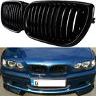 HuihuangAMZus Heart Horse Front Kidney Grill Grilles for B-M-W E46  2002-2005 4 door 4D 3 Series Car Front Bumper Grille Gloss Black