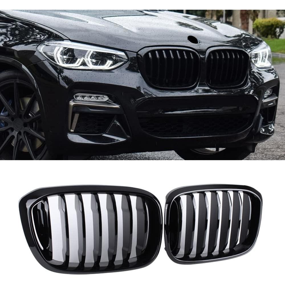 SnAF SNA Front Kidney Grille for 2018-2021 BMW X3 G01 2019-2021 X4 G02 (Single Slat ABS Gloss Black X3 Grill, X4 Grill)